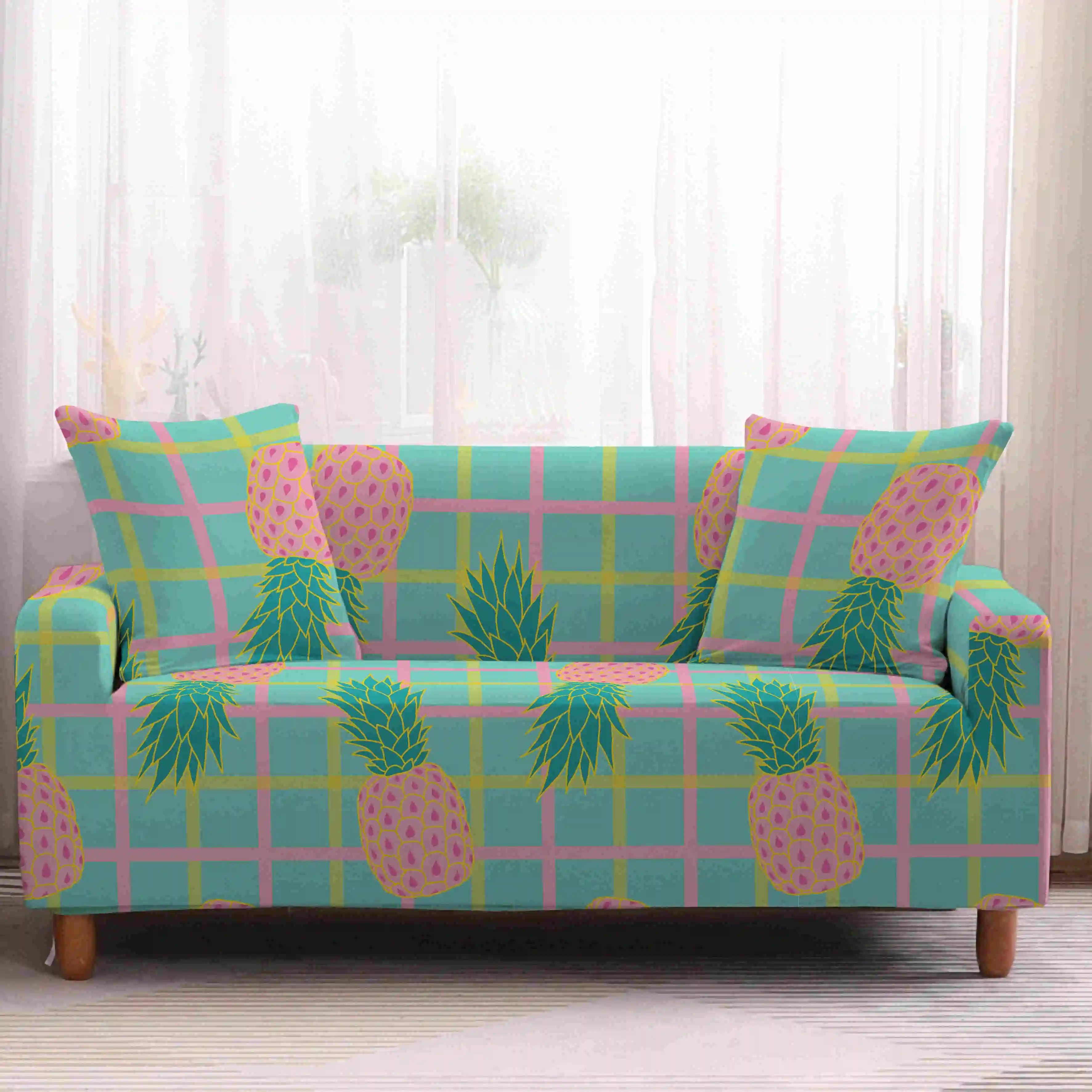 

2021 Geometric Stretch Slipcovers Flower Sofa Cover For Living Room Sectional Elastic Couch Cover Sofa Towel 1/2/3/4 Seat