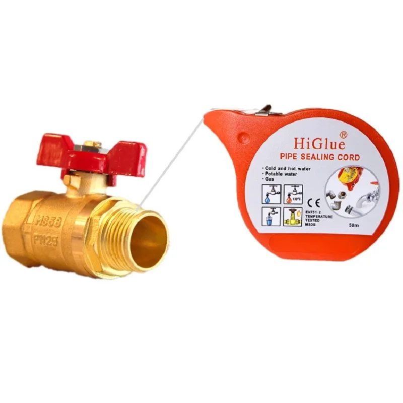 

Cold Hot Water Gas Oil Pipe Thread Sealing PTFE Cord 50m* 1pcs