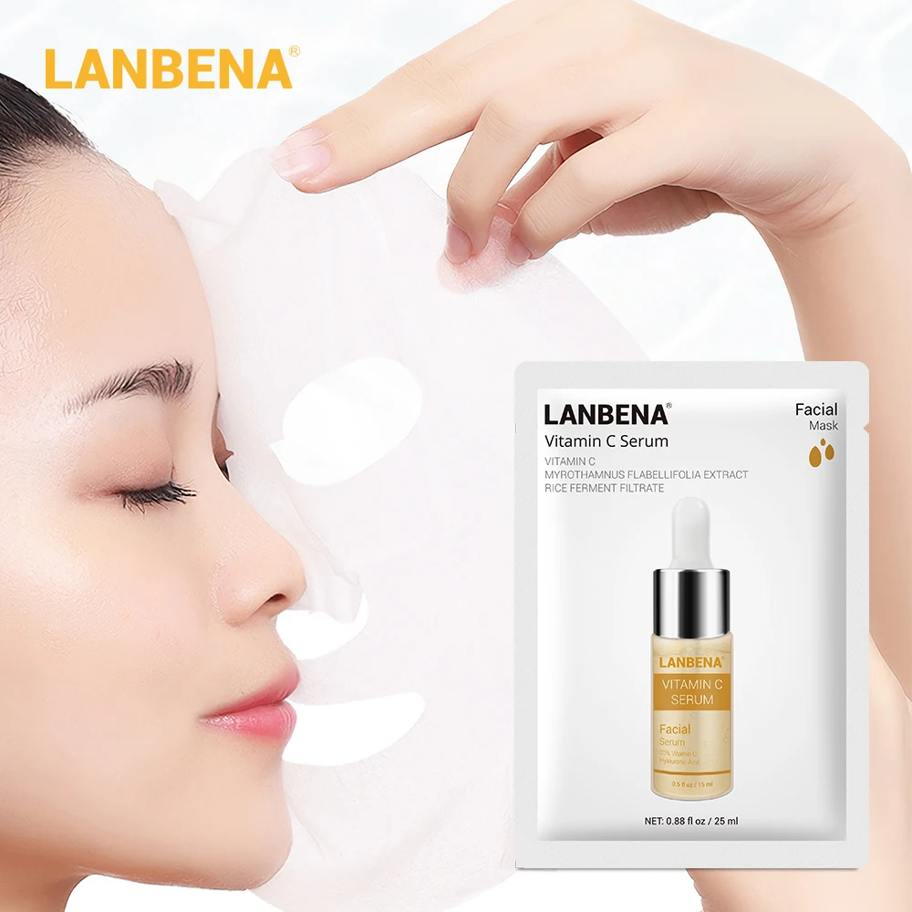 LANBENA Vitamina C маска для лица Отбеливающая увлажняющая ухода за кожей сывороточная