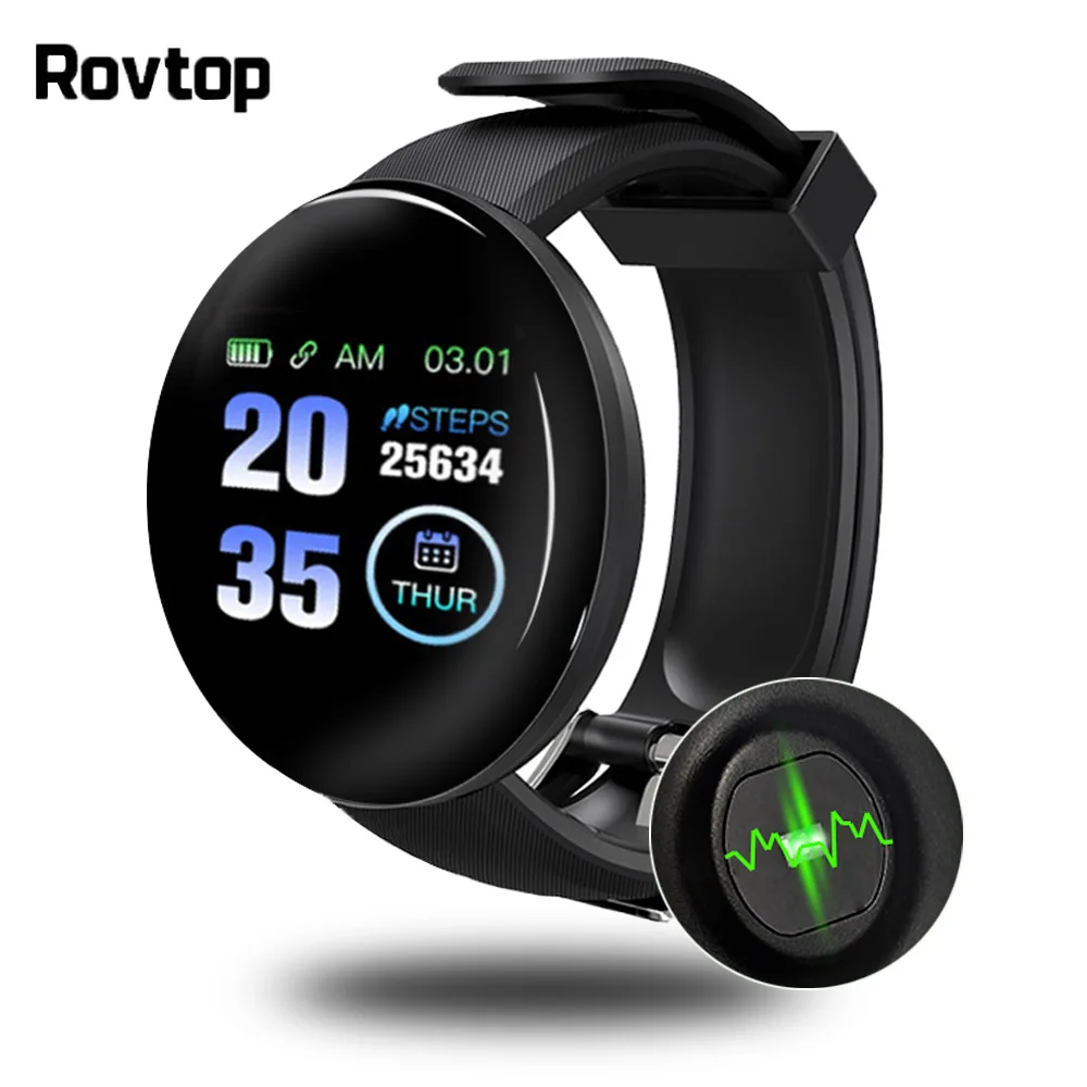 Умные часы D18 с Bluetooth для мужчин и женщин умные тонометром спортивный трекер