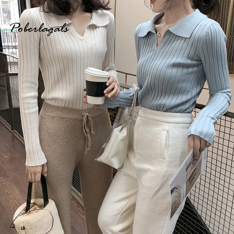 Осень-зима 2019 мягкие Пуловеры с круглым вырезом свитера женский корейский