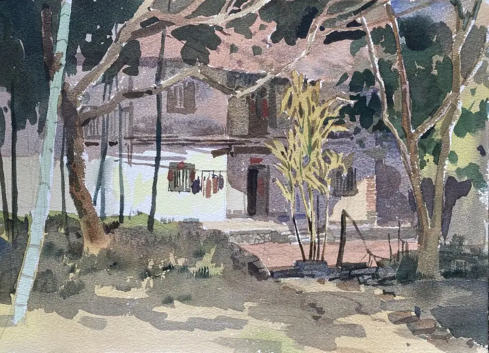 

One Day One Painting Chen Chunens Original watercolor Landscape PaintingsIn The Living Room