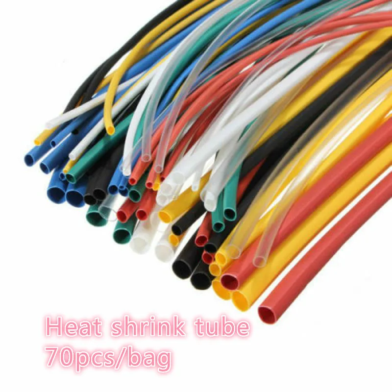 

70pcs 2 times heat shrinkable tube polyolefin heat shrinkable tube set, wire and cable insulation sleeve set