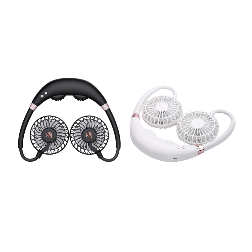 

Set of 2 Hanging Neck Fan USB Wearable Headphone Design for Home Office