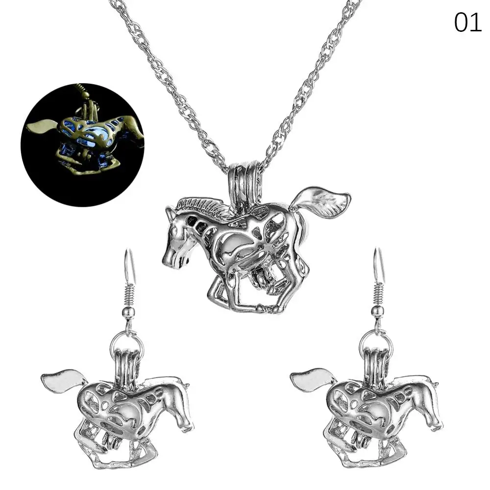 Светящаяся подсветильник КА Летающая лошадь в стиле хип хоп ночное ожерелье