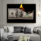 Картина на холсте, с изображением 100 доллара, настенный плакат, декоративная картина в скандинавском стиле для декора гостиной