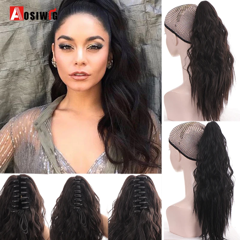 

Aosiwig длинный кудрявый конский хвост с зажимом для конского хвоста искусственные волосы на шнурке для женщин