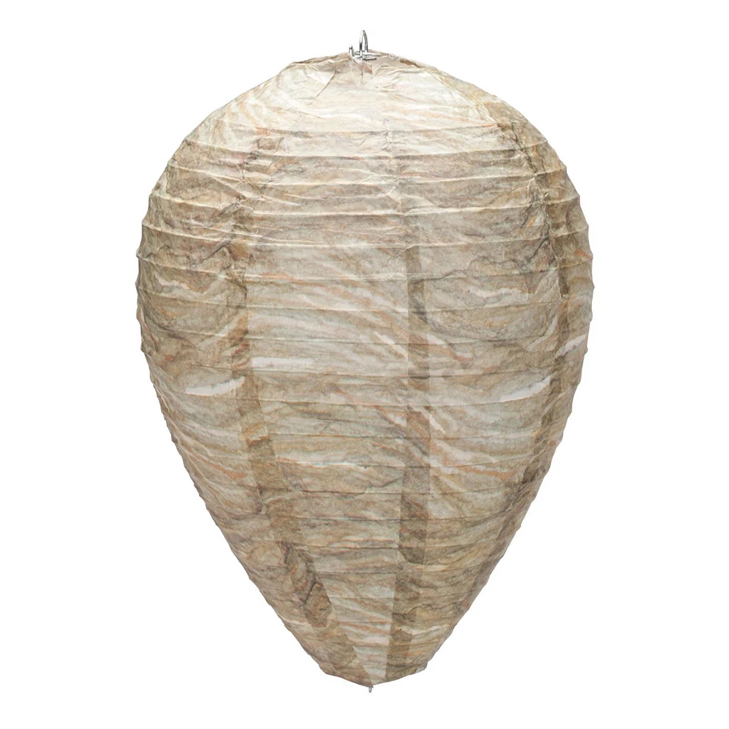 

2 Pieces Flying Hanging Wasp Bee Trap Fly Insect Simulated Wasp Nest Effective Safe Non-Toxic Hanging Wasp Deterrent