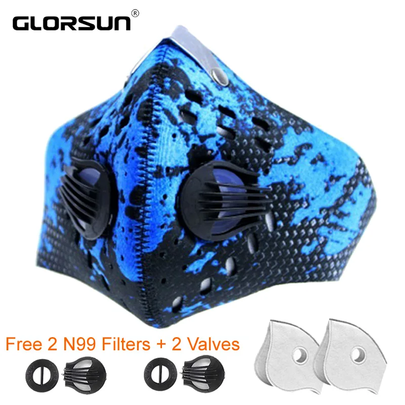 GLORSUN маска, модная,, антисмог n99, респиратор, крышка рта, многоразовый фильтр с активированным углем, n95, маска от пыли