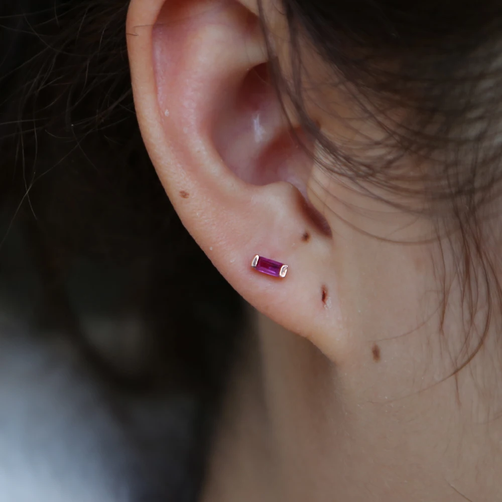 Минималистичные короткие геометрические серьги гвоздики из 100% настоящего