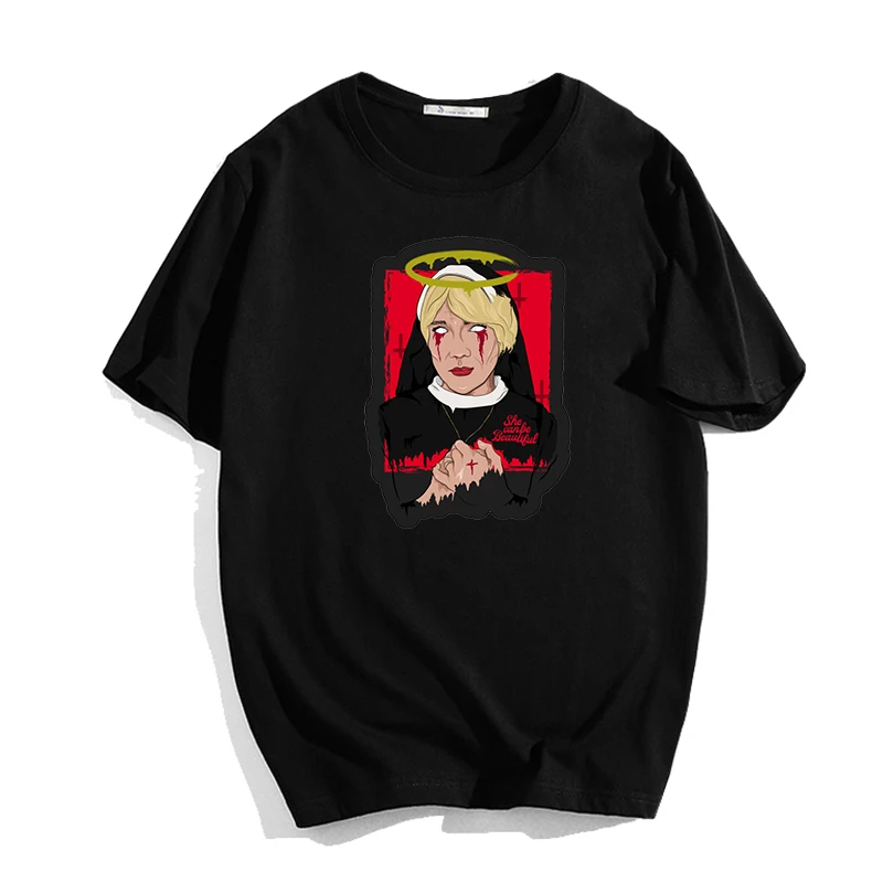 Футболка с принтом ужасов для мужчин и женщин креативная Повседневная рубашка