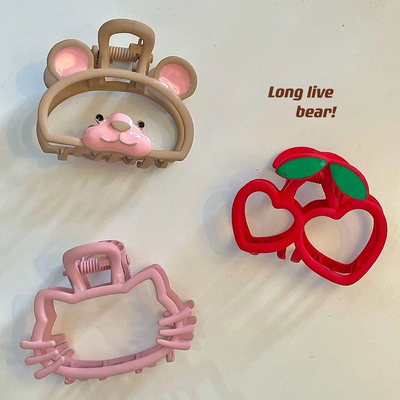 

Cartoon Style Little Panda Cherry Hairpin Sweet And Cute Girl Heart Clip Student Childlike Creative Hair Accessories Gifts