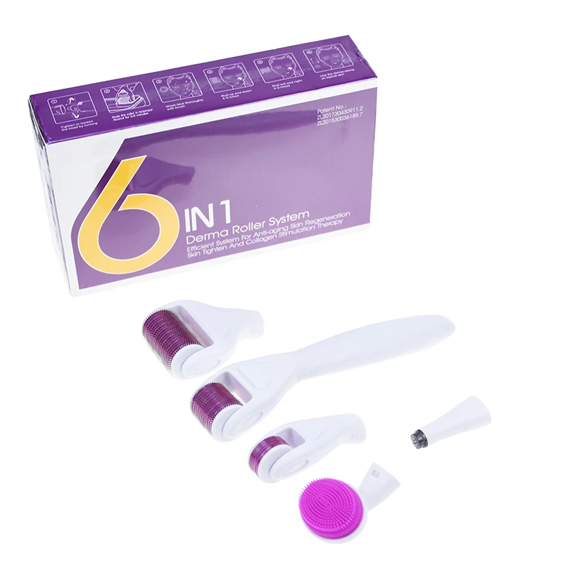 DRS 6 в 1 Дерма ролик 12/300/720/1200 иглы, микроиглы терапии дермароллер Наборы для средств по уходу за кожей омоложение