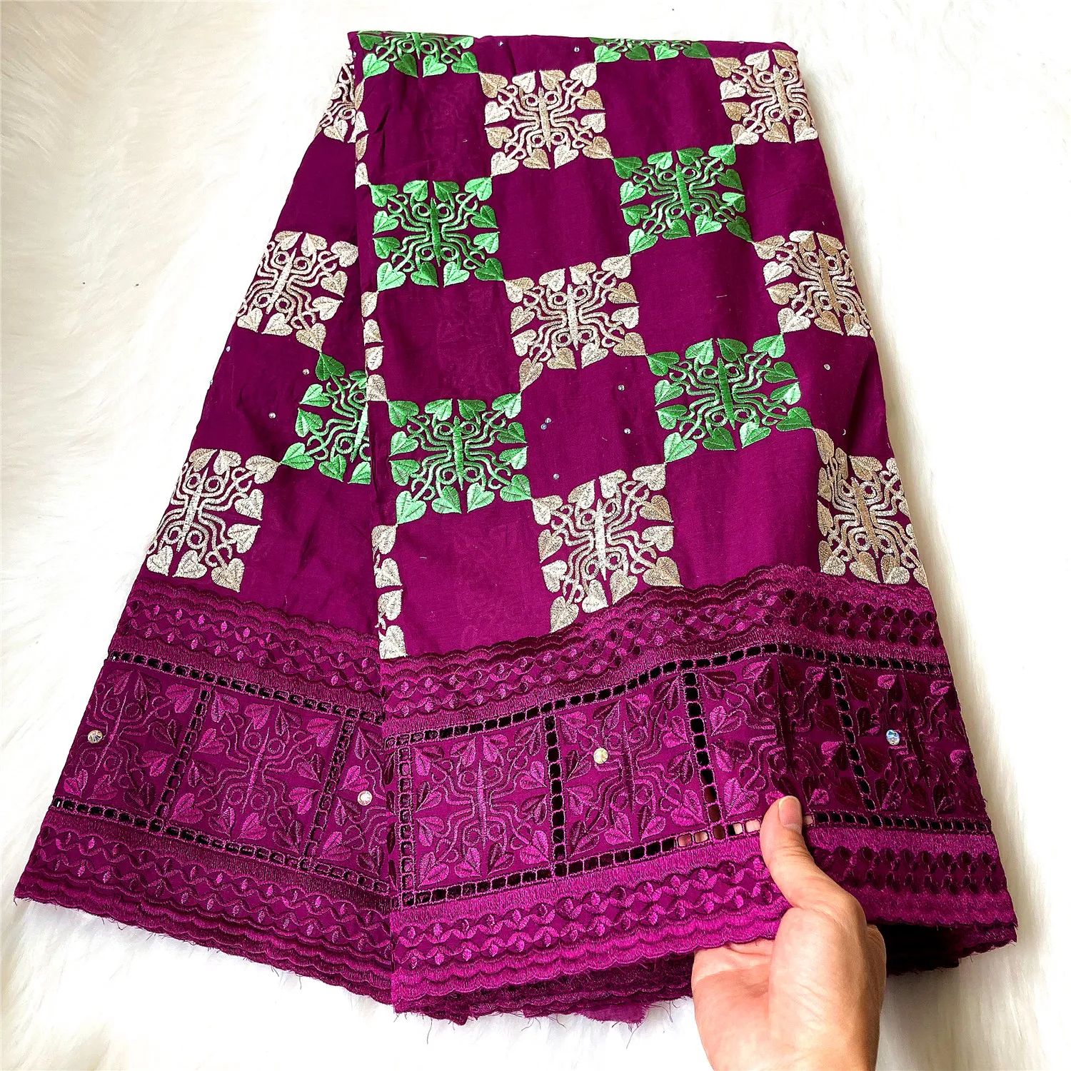 Красивая африканская швейцарская вуаль кружевная ткань 100% Хлопок Вышитая 2021