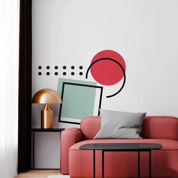 Lovely Boho colorblock Decal Removable PVC Mural Poster For Home Decor Living Room Bedroom Wall Art MURAL Drop Shipping