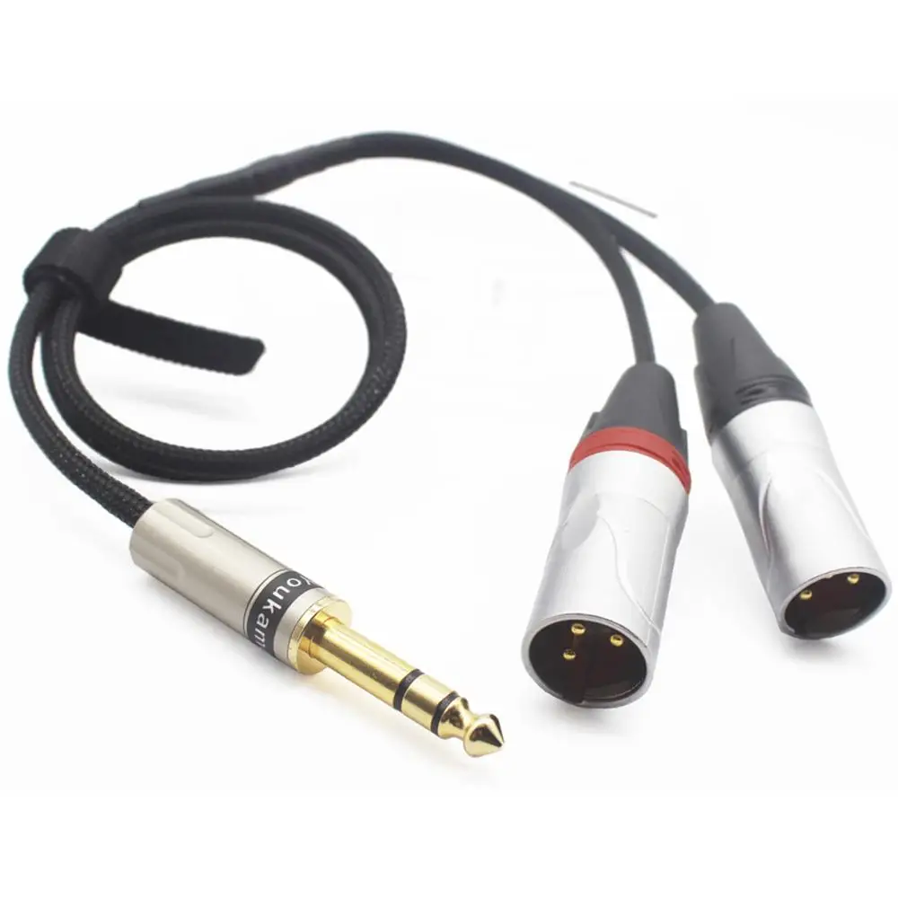 1/4 &quotTRS 6 35 мм до Dual XLR Мужской сбалансированный аудио адаптер для наушников 8 ядер