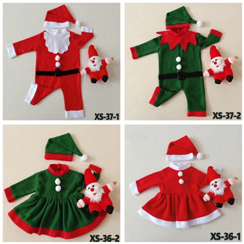 Dvotinst Newborn Baby Photography Props Christmas Cute Santa Claus Outfits Set Fotografia Accessories Studio Shoots Photo Props