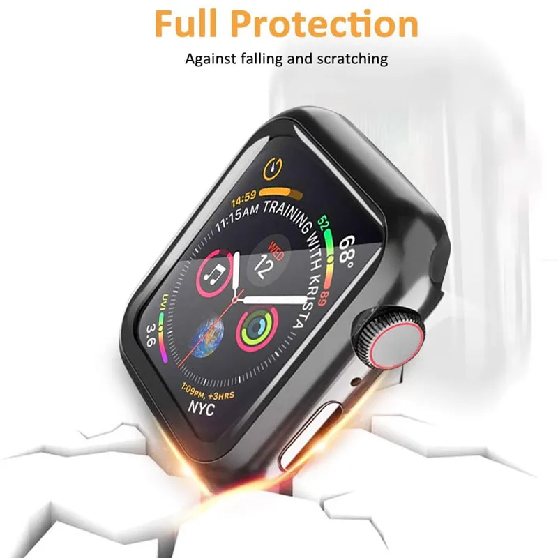 Чехол с полным покрытием 360 для Apple i Watch 44 мм 42 40 38 прозрачный чехол iPhone iWatch Division 3 4 5