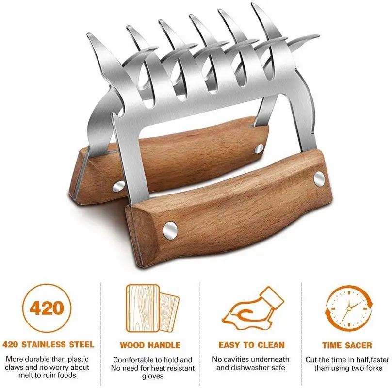 Металлические мясные когти для измельчения мяса из нержавеющей стали вилка с