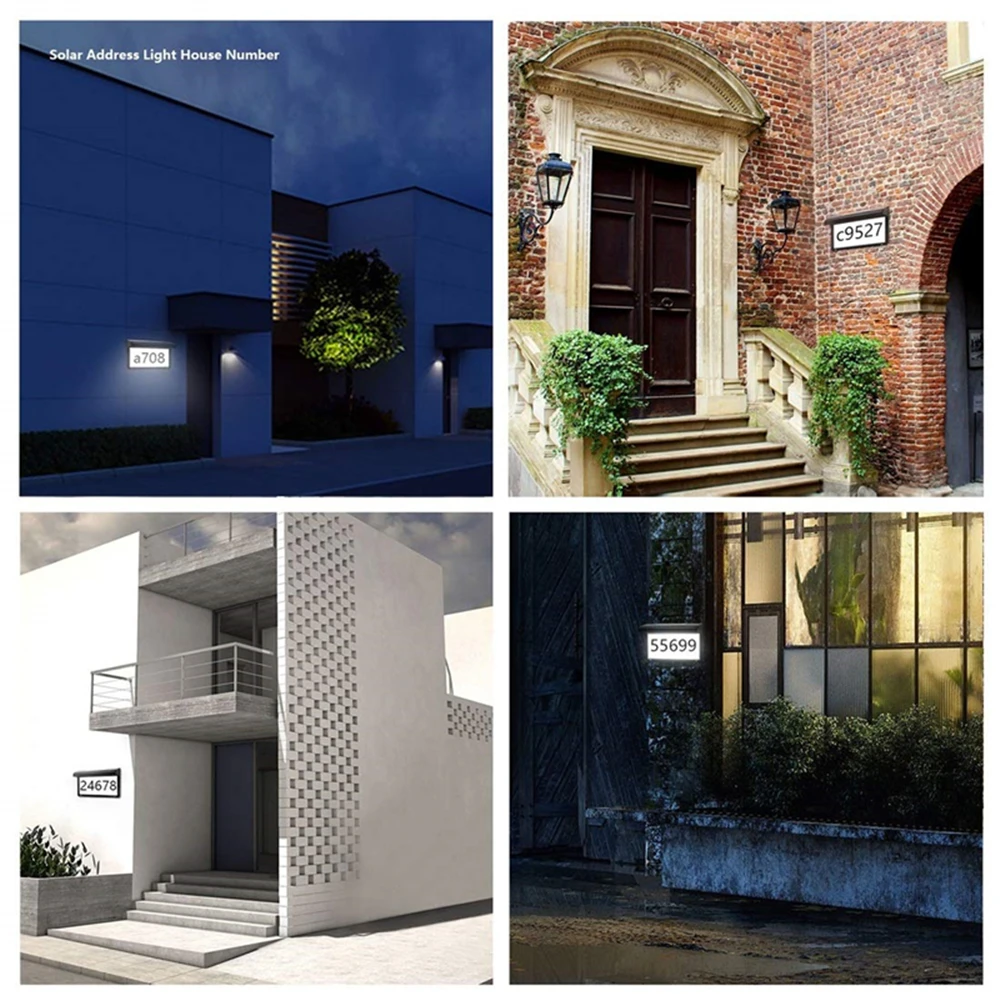 Адресный знак с номером дома светодиодный светильник на солнечной батарее