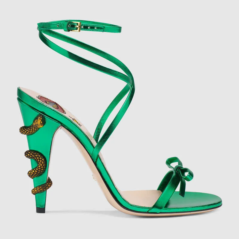 

New Snake high heeled sandals in summer of 2019 lady's Sandals large