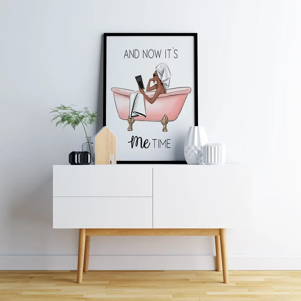 Постер с принтом в скандинавском стиле для ванной комнаты женское Модное