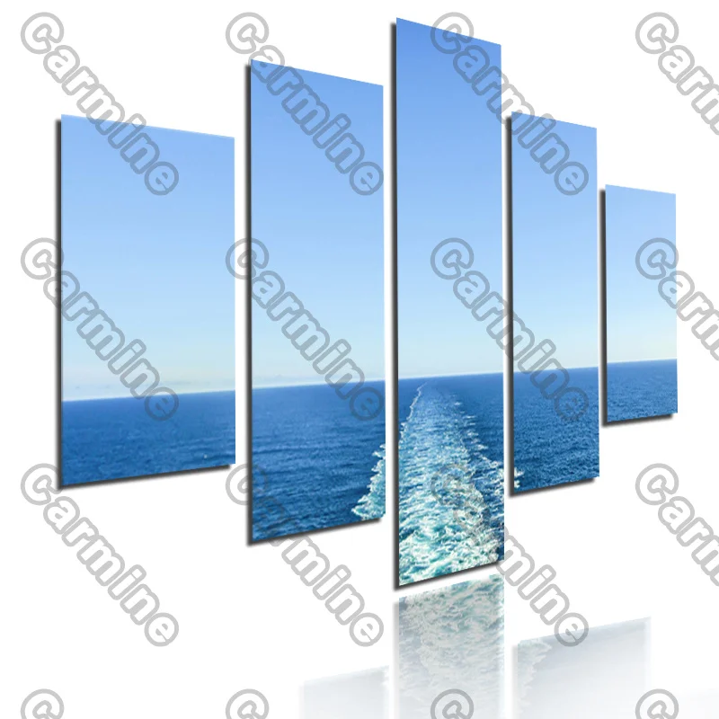 

Poster Blue Sky Dark Blue Sea Landscape Canvas Painting 5Pcs Posters Painting Wall Art Decoration for Living Room and Bedroom