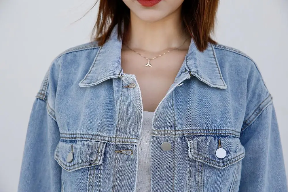 

2020 New Jeans Jacket Women's Big size Loose Denim Jacket High Waist Zipper Desigh Short Jacket Coat Spring Summer Girl's Jacket