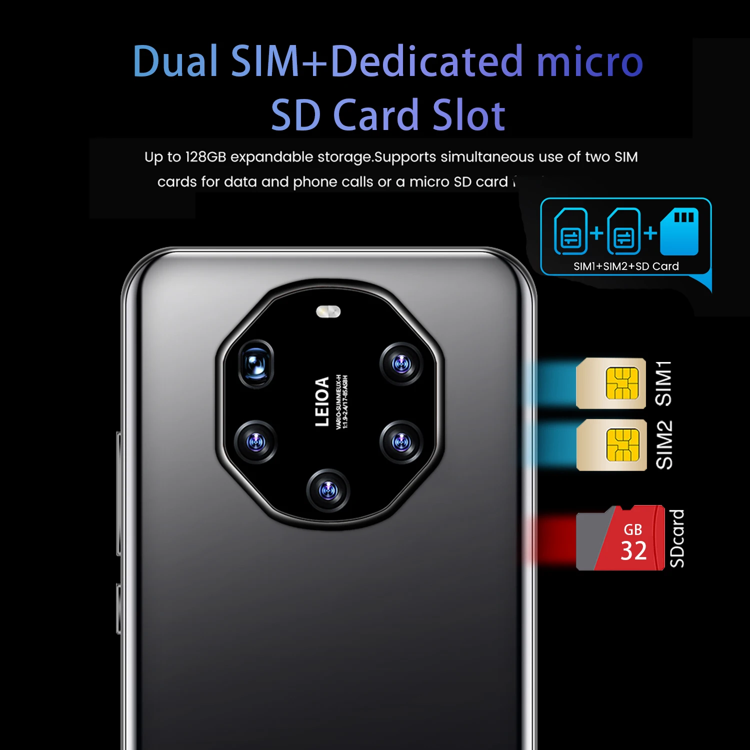 

Mate40 RS Huawe Smartphones Global version 7.3inch Waterdrop Screen 12G 512G Mobilephone Dual SIM 6800mAh Deca Core Unlocked