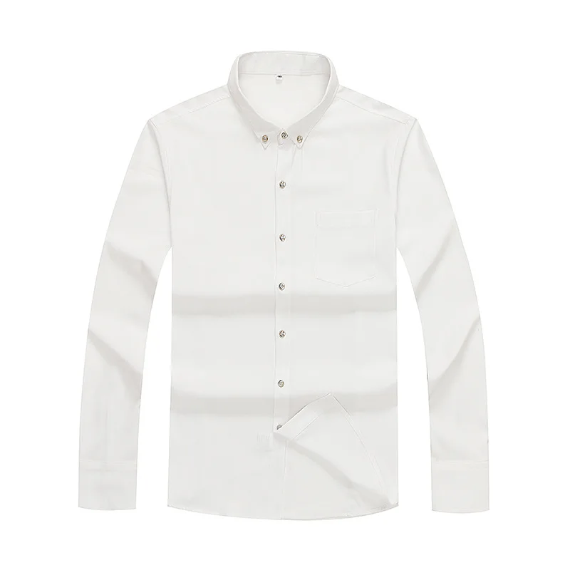 

Autumn 2019 new men's long sleeve shirt fat plus size fashionable casual solid color Lapel shirt