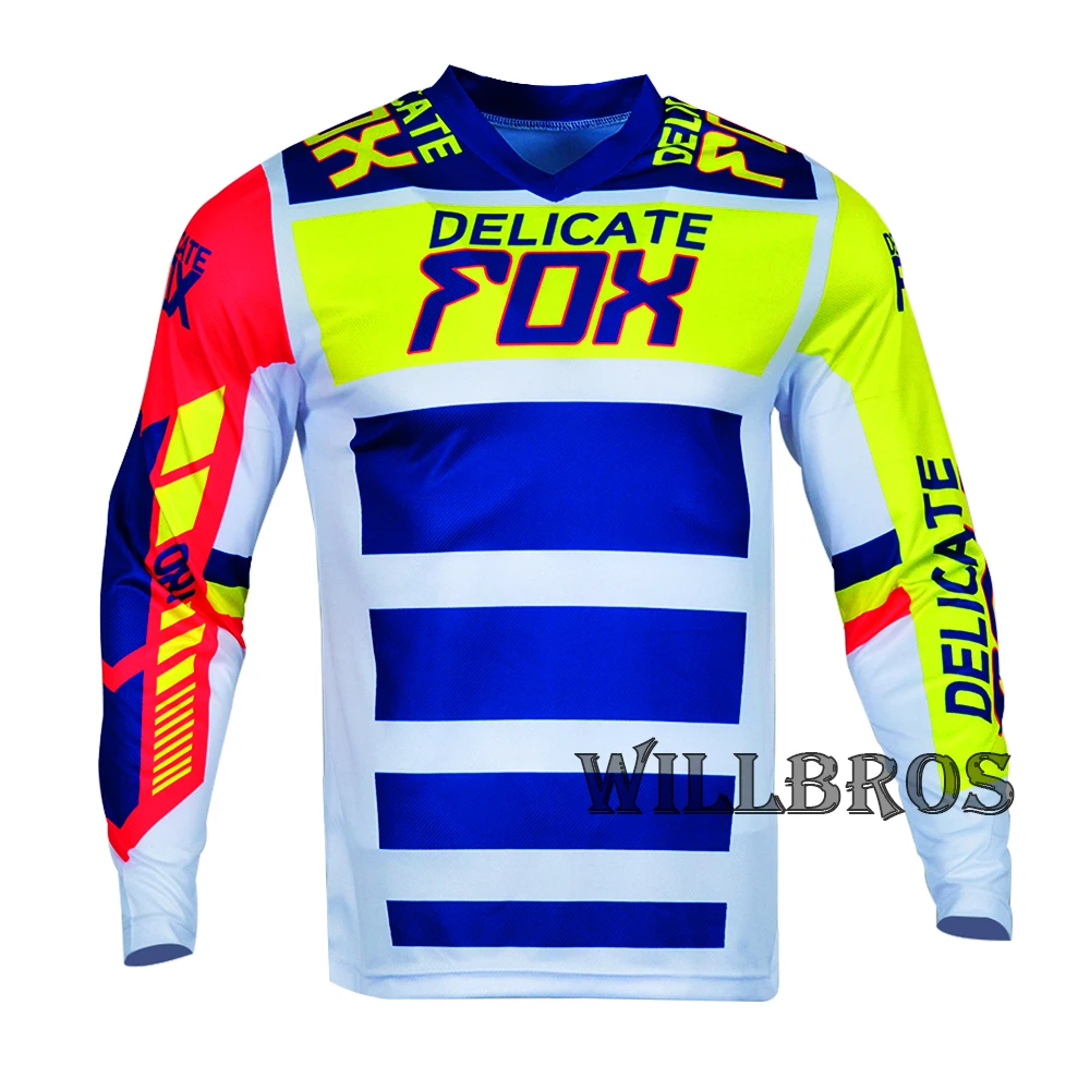 Hot Sales Delicate Fox 180 Race Falcon Jersey Street Moto Summer Long Sleeve Mountain Bicycle Offroad Racing T-shirt