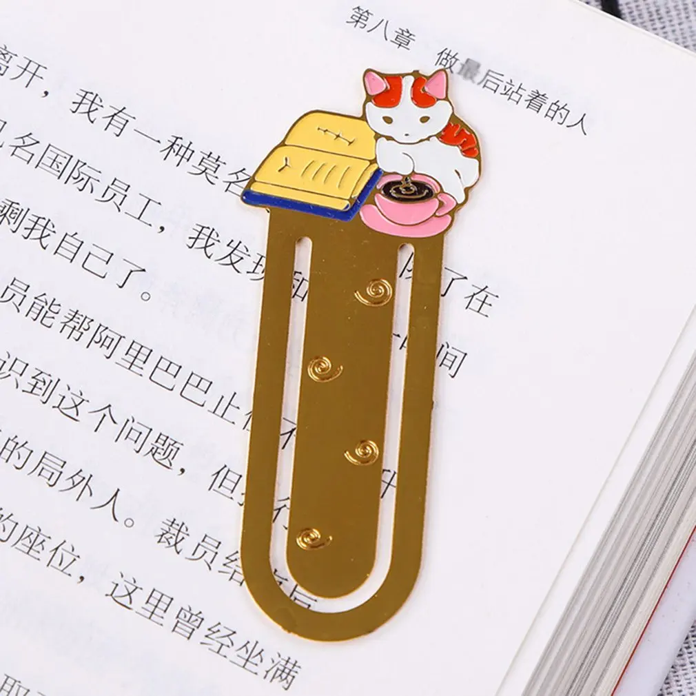 

Paint Cartoon Marker Animal Bookmarks Original Cute Cat Metal Material Funny Student School Stationery Gift Bookmark