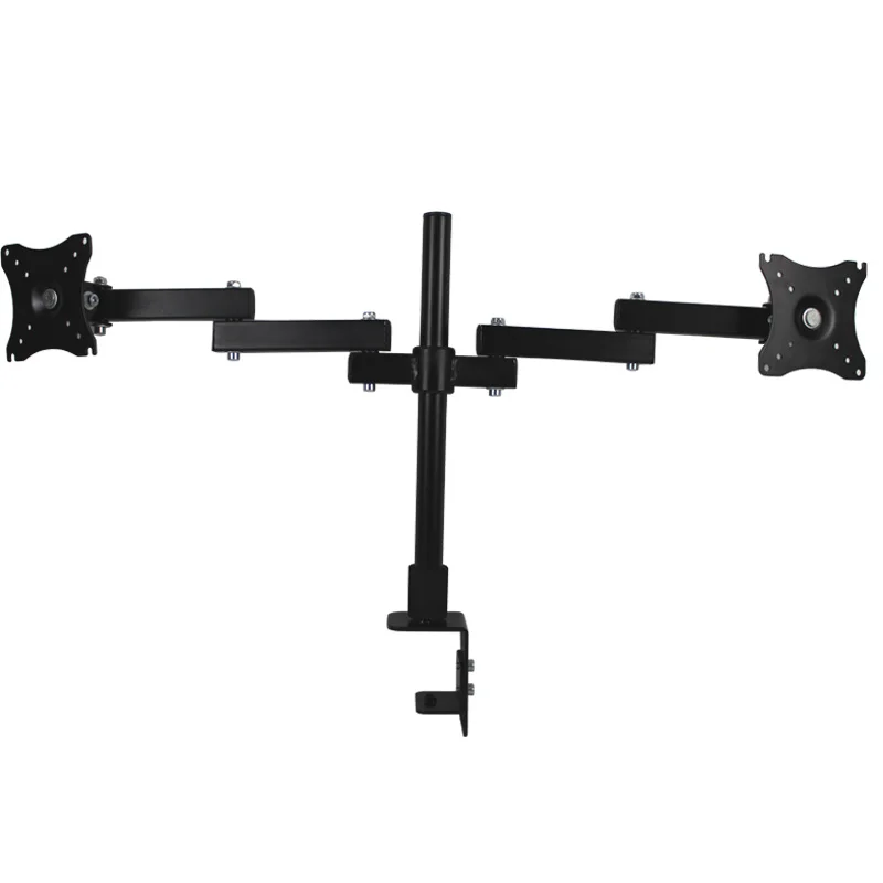 HILLPORT Full Motion Dual Monitor Desktop Stand Holder 10"-27" Clamp Grommet Hole Base PC Mount Foldable Arm Support XD60 |