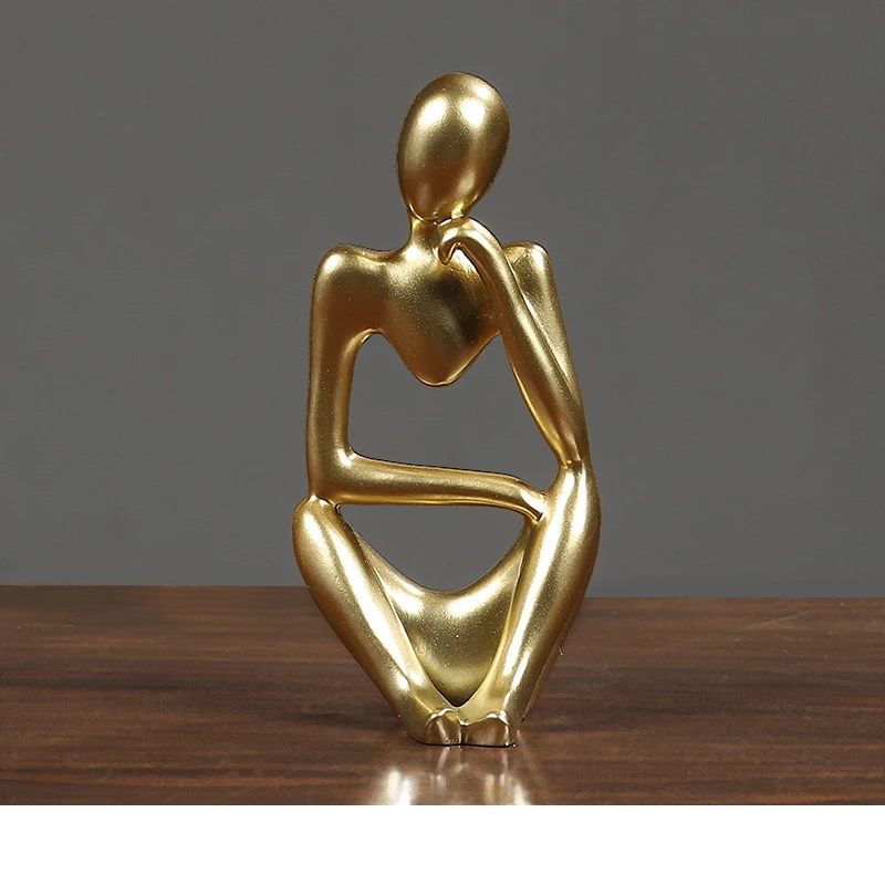 

Thinker Statue Abstract Figure Sculpture Small Ornaments Resin Statue Home Crafts Home Decoration Modern Figurines For Interior