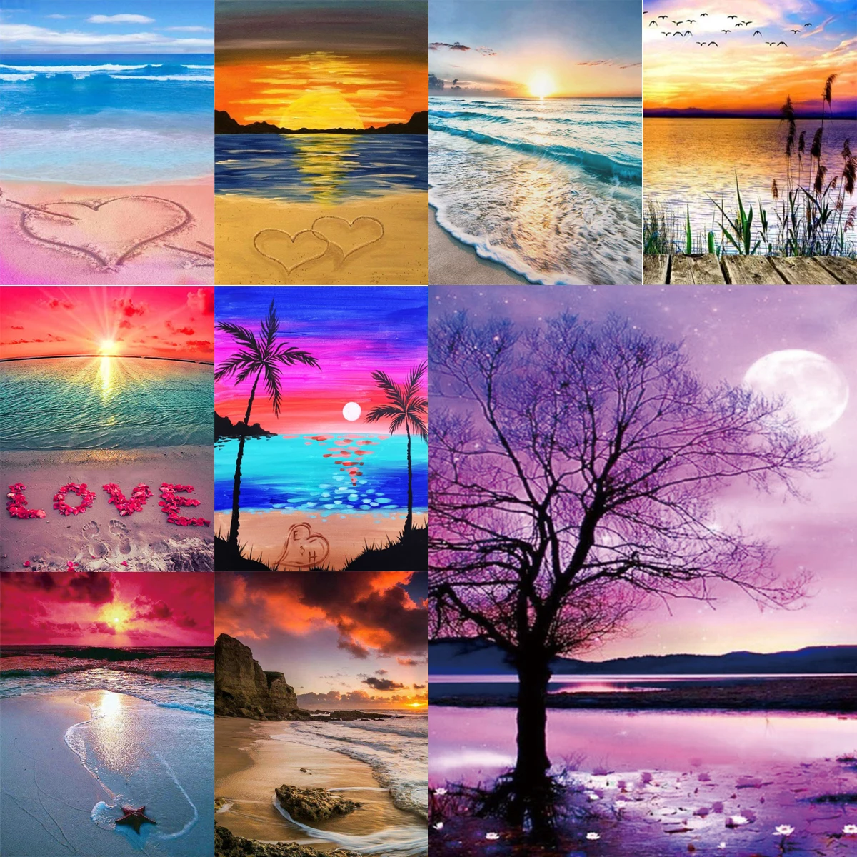 

5D алмазная живопись «сделай сам», закат, морской пляж, пейзаж, полностью Алмазная ручная работа, фотография, украшение для дома