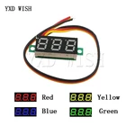 Светодиодный цифровой вольтметр постоянного тока 0-100 в 0,28 дюйма, измеритель напряжения, фотомонитор, тестер панели автомобиля, красный, зеленый, синий, желтый, 10 шт.