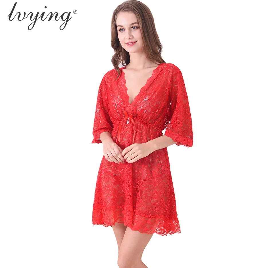 Сексуальное Кружевное Ночное платье женская пижама одежда для сна женское белье