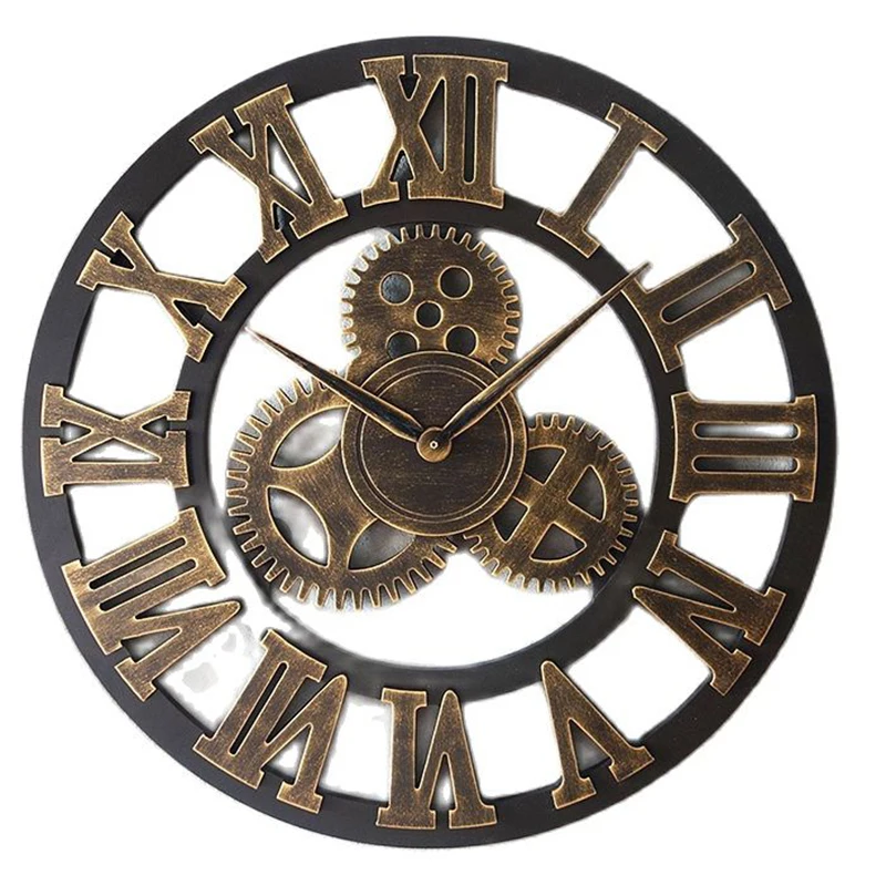 Часы настенные деревянные в стиле ретро креативные часы с механизмом передачи