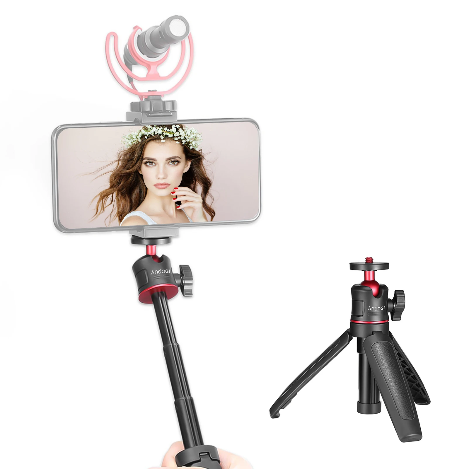 Andoer MT-08 Mini монопод селфи палка выдвижной настольный штатив ручной для