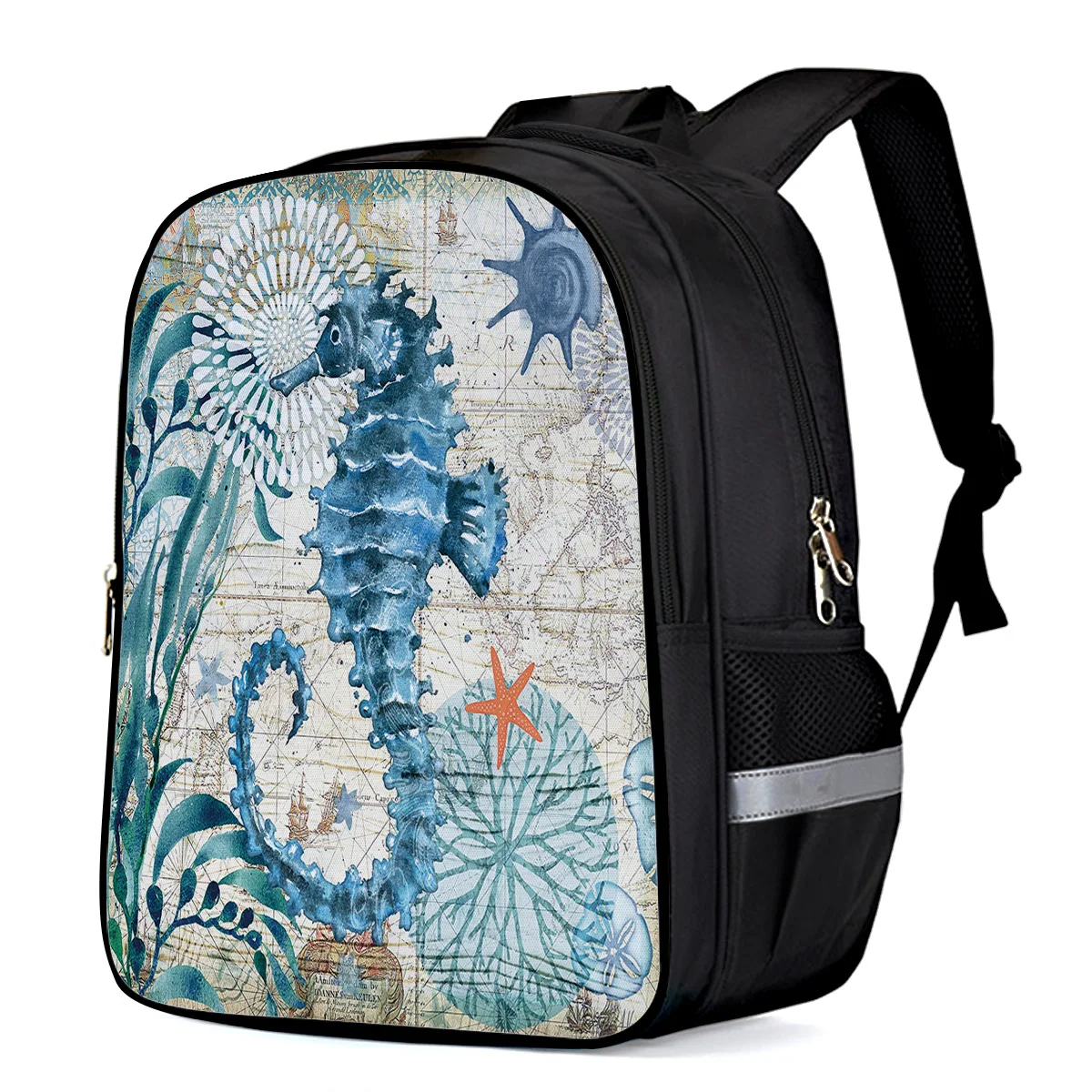 Морской стиль морская лошадь жизнь рюкзаки для ноутбука школьная сумка Детская