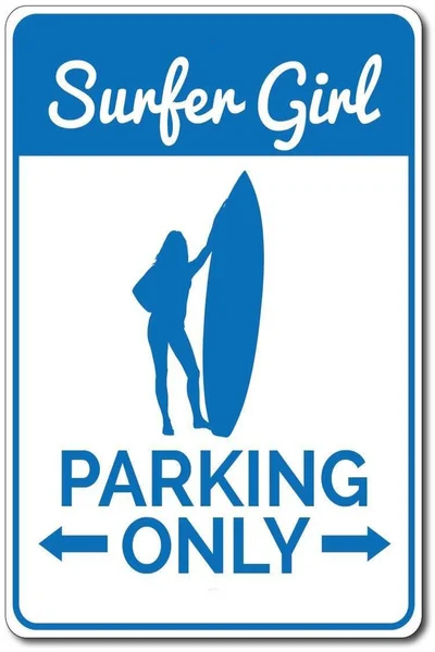 

Surfer Girl Parking Tin Sign, Novelty Tin Sign, Surfer Girl Sign, Surfer Girl Gift for Surfer Girl Decor