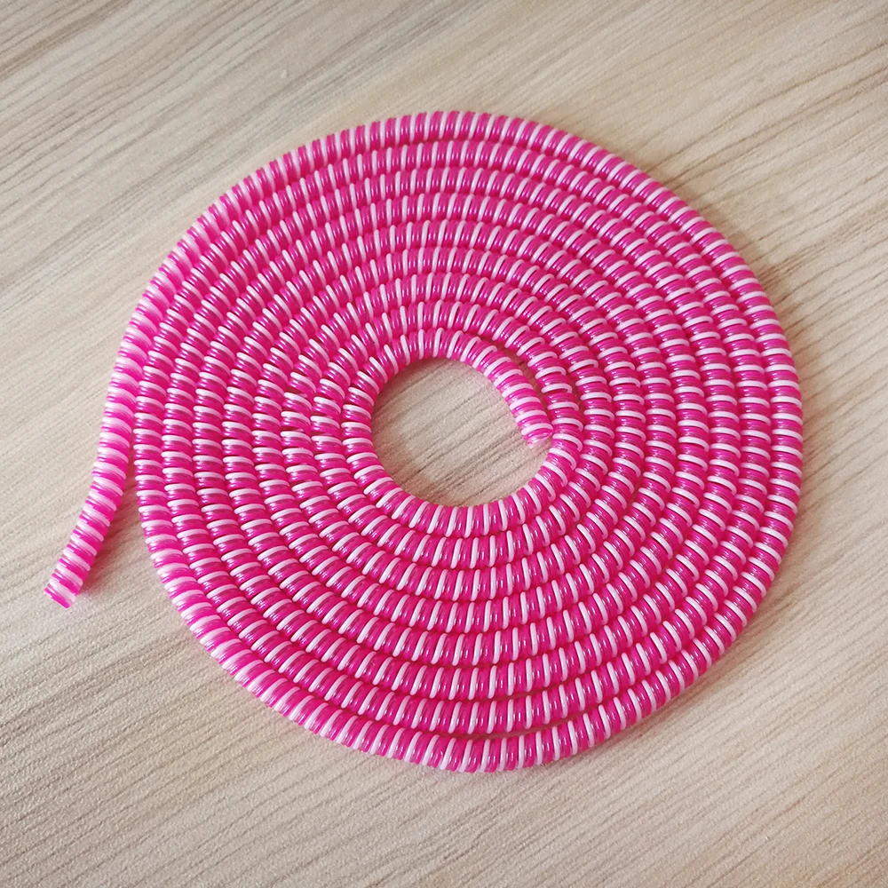 1 4m color phone wire cord rope protecto anti break spring protection rope for usb charging cable earphone data bobbin winder free global shipping