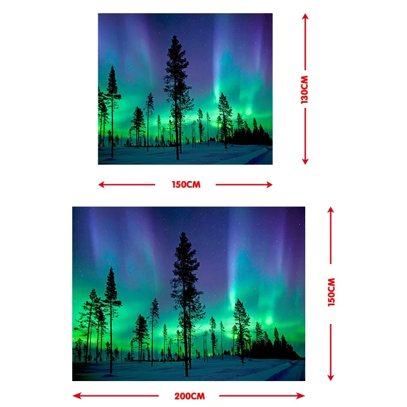 

Natural Forest Aurora Printed Large Wall Tapestry Hippie Wall Hanging Bohemian Wall Tapestries (150*100cm/150*130cm/200*150cm)