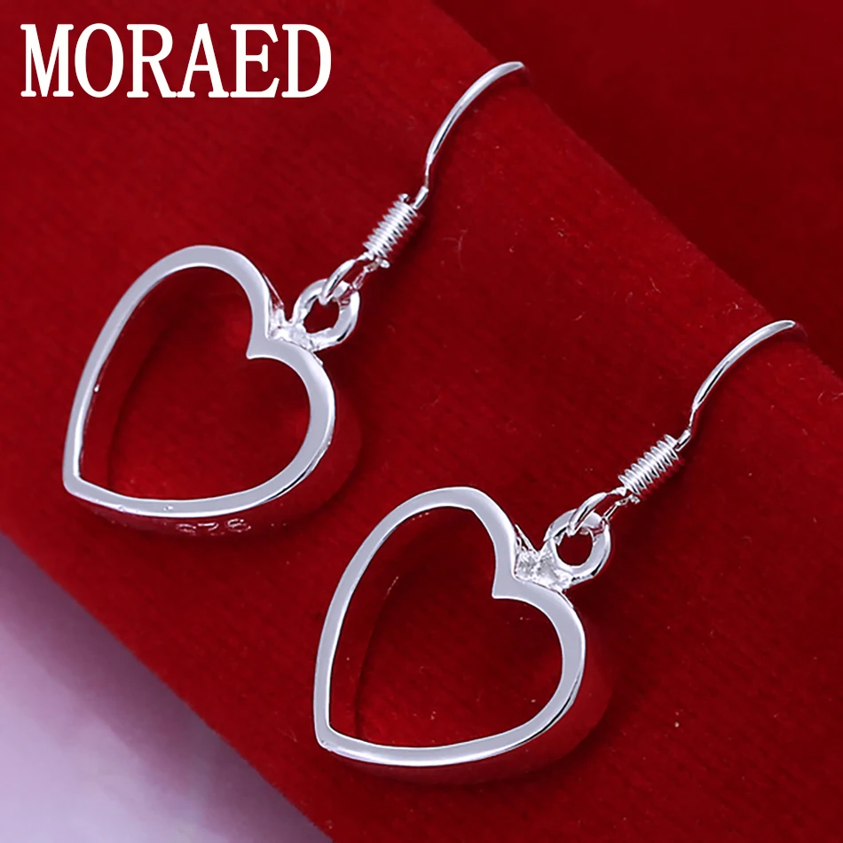 

Trendy Jewelry 925 Silver Earrings Female Simple Hollow Heart Drop Earrings for Women Wedding Gifts
