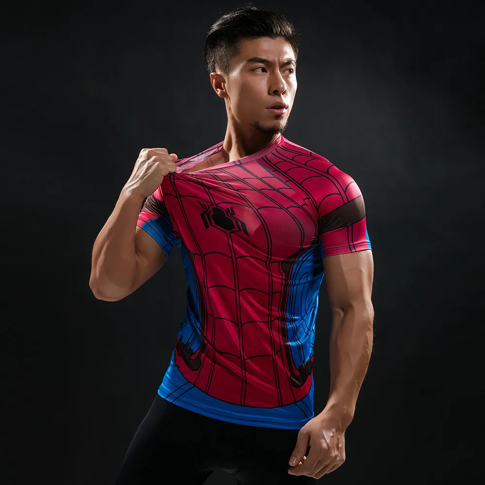 Мужские спортивные футболки с 3D принтом Капитан Америка, Мстители Marvel 3, Железный человек, фитнес, мужская тренировочная футболка