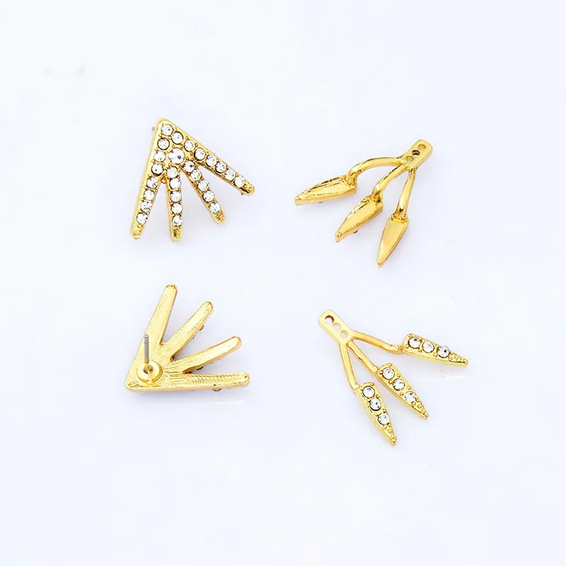 Европейские и американские модные серьги с сплавом стразы двухслойные