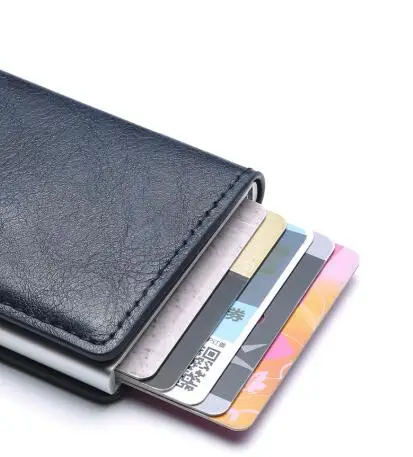 RFID Блокировка Мужской кредитный держатель для карт Кожаный кошелёк для банковских карт чехол Визитница защитный кошелек для женщин 008124
