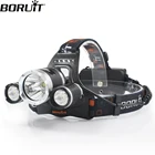 BORUiT RJ-5000 XM-L2 + 2 * R2 светодиодный налобный фонарь 4 режима Водонепроницаемый налобный фонарь перезаряжаемый Powr Bank 18650 налобный фонарь для охоты кемпинга