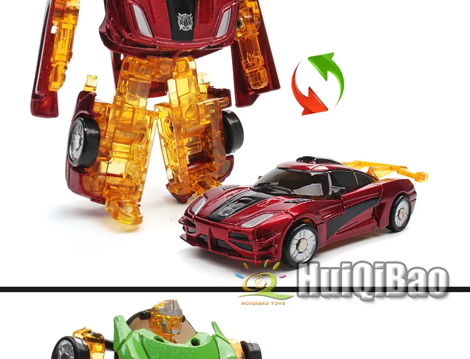 HUIQIBAO игрушки 8 см мини металлическая трансформация машина деформация робот сплав экшн игрушки Фигурки Развивающие игрушки для детей
