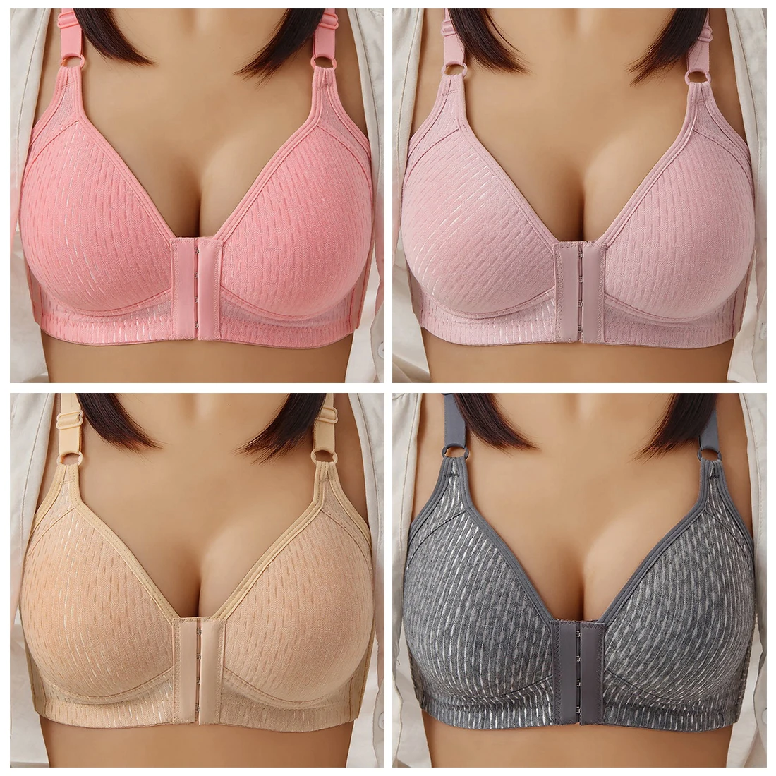 

2021 Womens Underwear Push Up Bra Wire Free Underwear One-Piece Bra Everyday Underwear Bra Breast Cover B C Cup Large Size